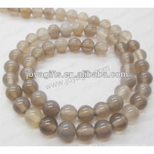 Perles rondes en agate grise / 4mm / 6mm / 8mm / 10 / mm / 12mm grade A